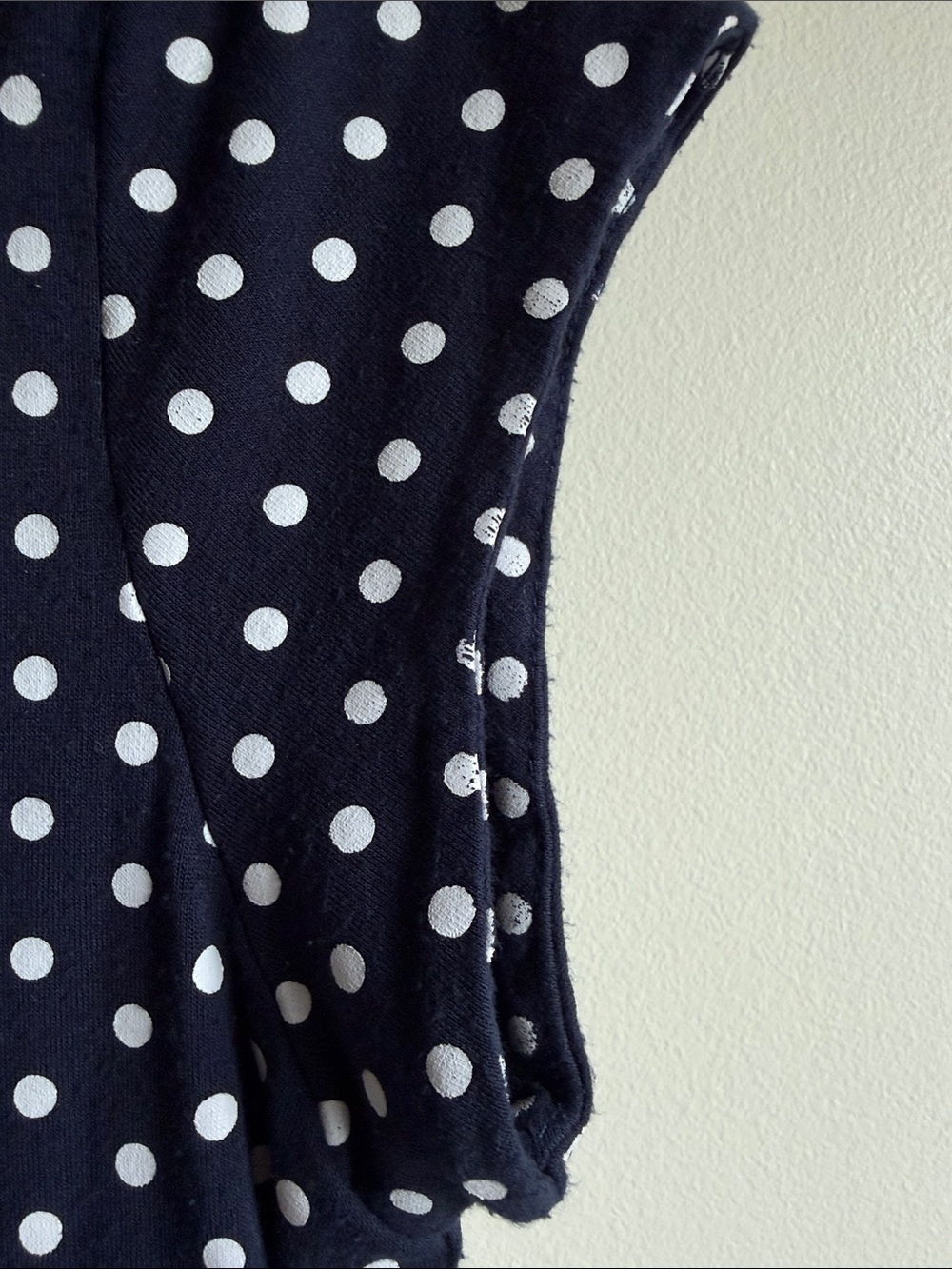 Navy White Polka Dot Button-Down Polo Top - Picture 3 of 5